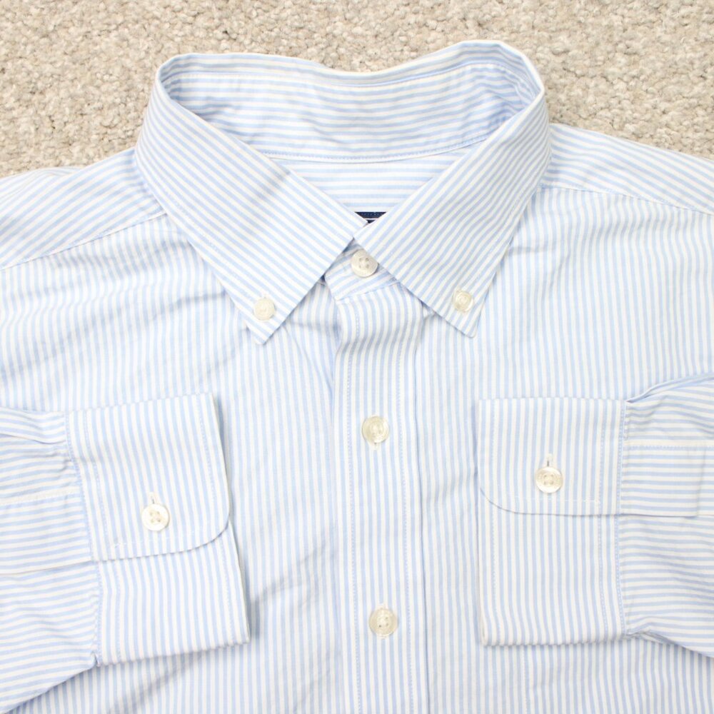 Vineyard Vines Murray Shirt Mens Large Blue/White Striped Long Sleeve Cotton